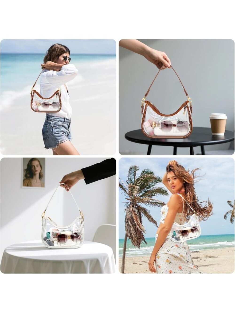 Women's Bags Brown Cute Hobo Shoulder Handbags Retro Clutch Stylish Purse - Picture 6 of 6